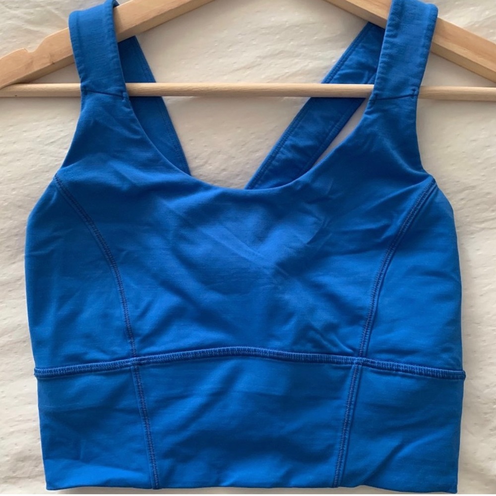 LULULEMON LONG LINE BLUE SPORTS BRA SIZE 8
